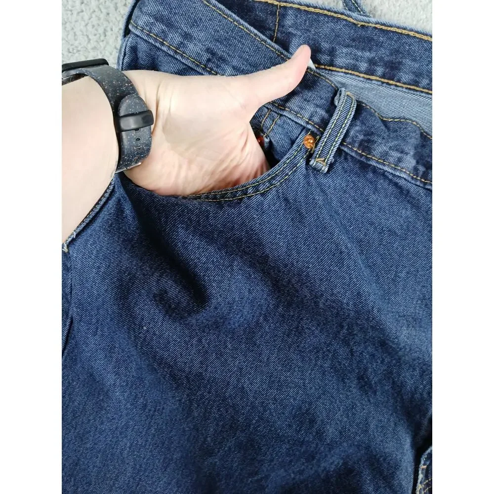 Levis 502 Jeans Mens W48 L30 Blue Denim Straight Leg Cotton Big & Tall